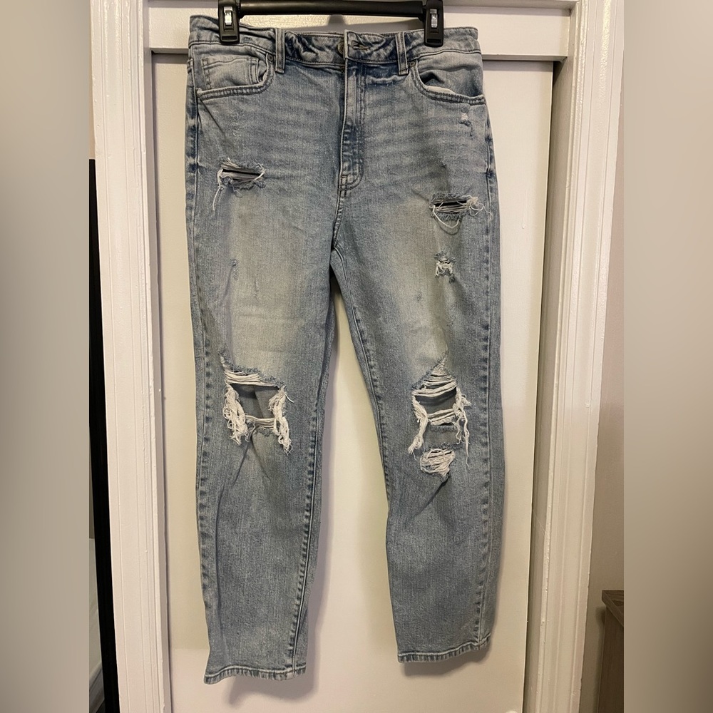 eunina size 11 super high rise cropped mom jeans